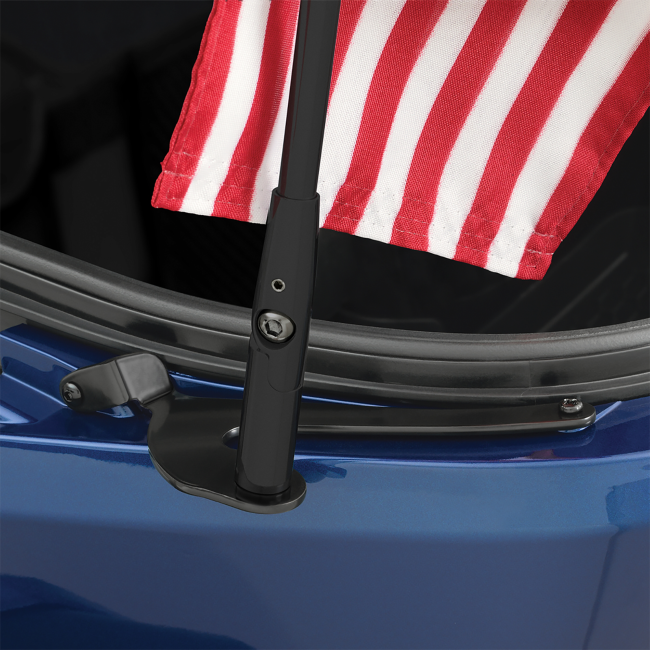 SHOW CHROME Folding Flag Pole - Left - Black - Can-Am - Spyder 41-203LBK