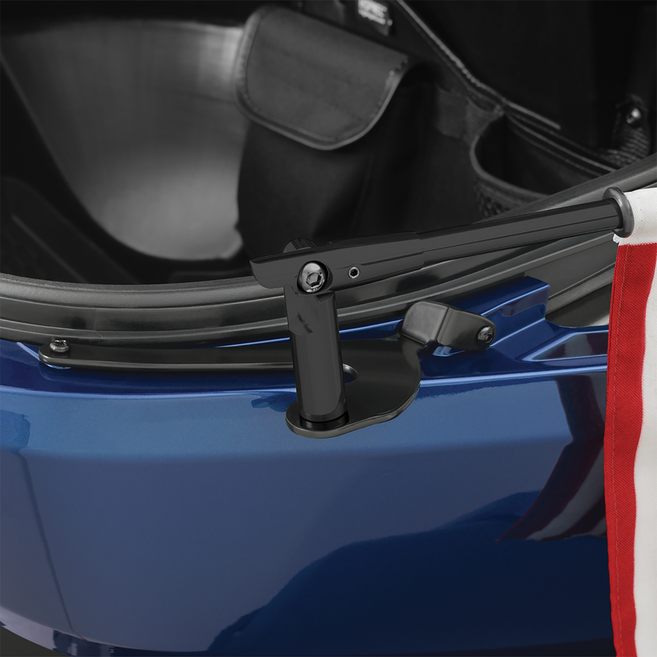 SHOW CHROME Folding Flag Pole - Right - Black - Can-Am - Spyder 41-203RBK