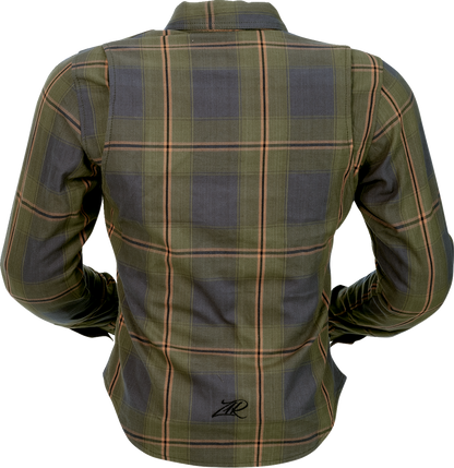 Z1R Women's Ashwood Flannel - Olive - XL 3041-0688