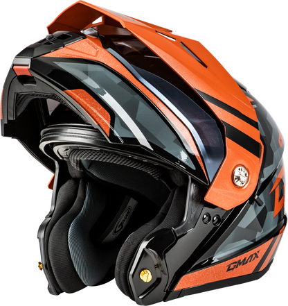 Md 74 Striker Modular Helmet W Smk Shield Blk/Gry/Or Mtlc Md