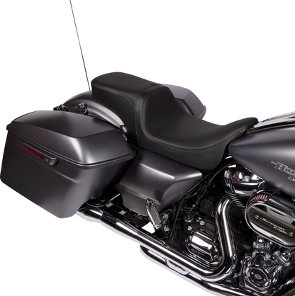 DRAG SPECIALTIES SEATS Predator 2-Up Seat - Solar Leather - Smooth - w/ Backrest Receptacle - FL '08-'23 0801-1501
