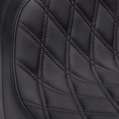 DRAG SPECIALTIES SEATS Predator 2-Up Seat - Vinyl - Double Diamond - w/o Backrest - FLH/FLTR '08-'23 0801-1500