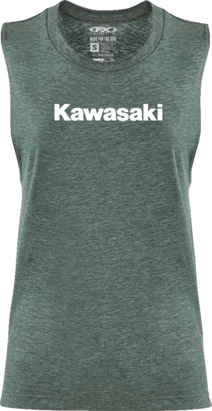 FACTORY EFFEX Women's Kawasaki Muscle Tank Top - Heather Forest Green - Small 27-87150