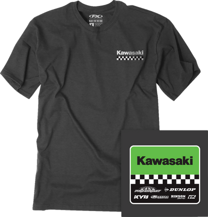FACTORY EFFEX Kawasaki Starting Line T-Shirt - Heather Charcoal - XL 27-87106