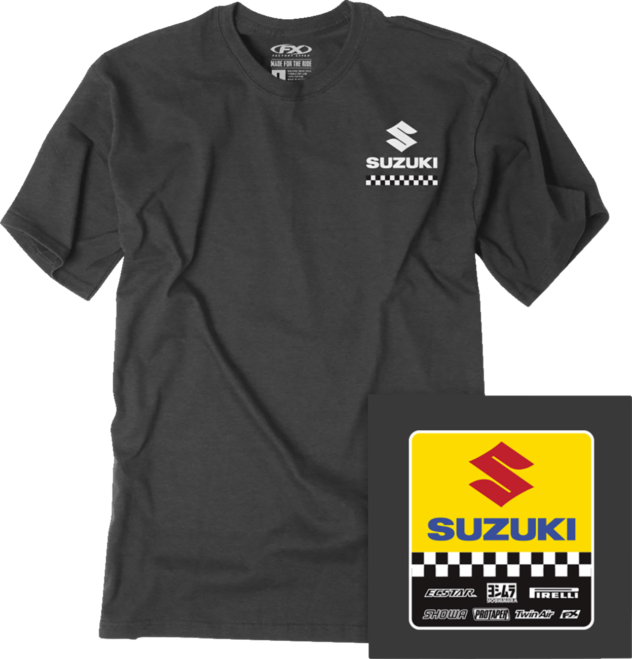 FACTORY EFFEX Suzuki Starting Line T-Shirt - Heather Charcoal - Large 27-87404