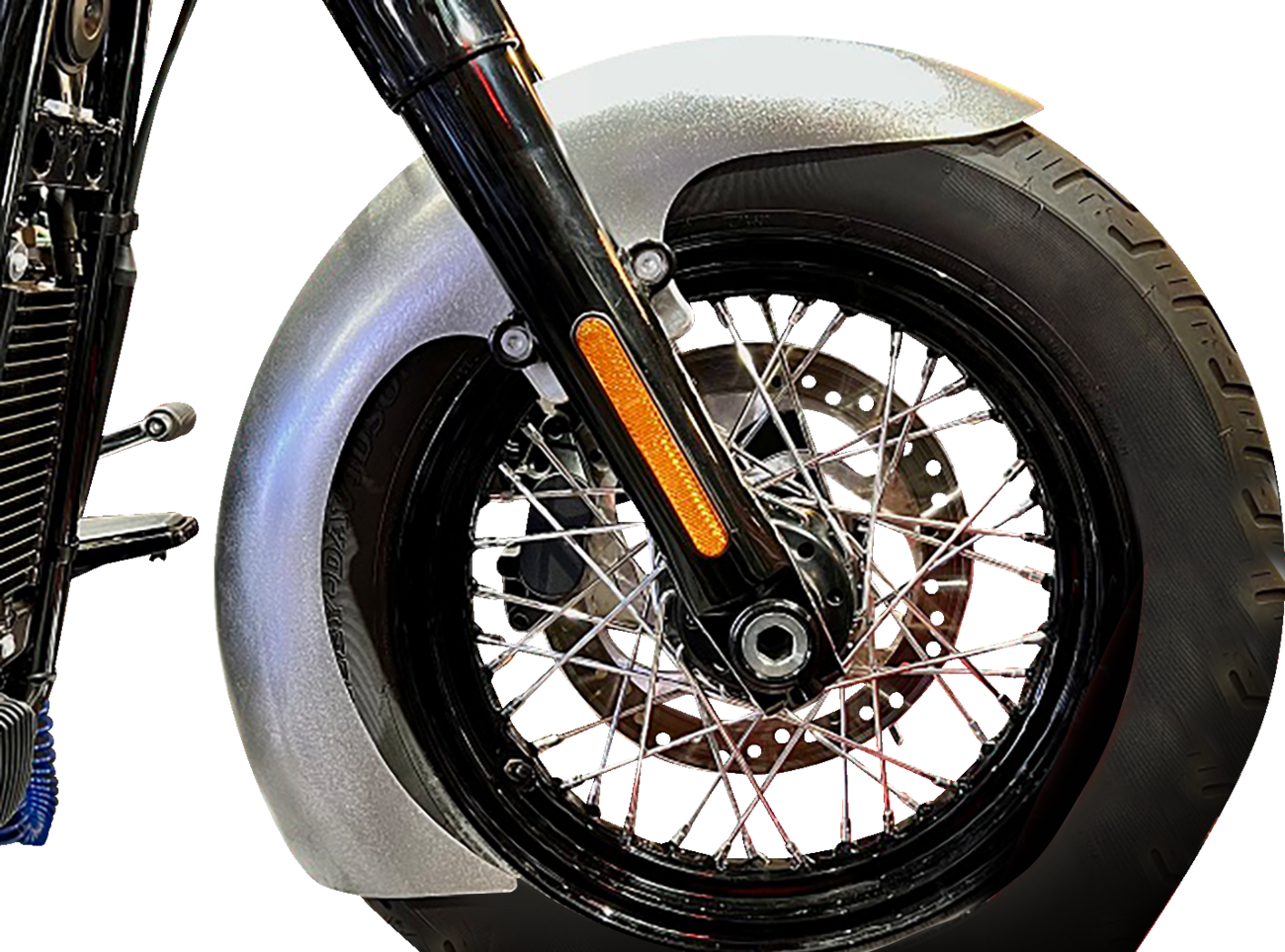 PAUL YAFFE BAGGER NATION Thicky Front Fender - OEM - With Satin Adaptors - M8 Softail® THICK-OEM-M8ST-S