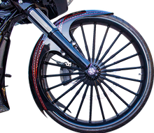 PAUL YAFFE BAGGER NATION Talon Front Fender - 21" Wheel - With Black Adapters - Touring Models TALON21-14L-B