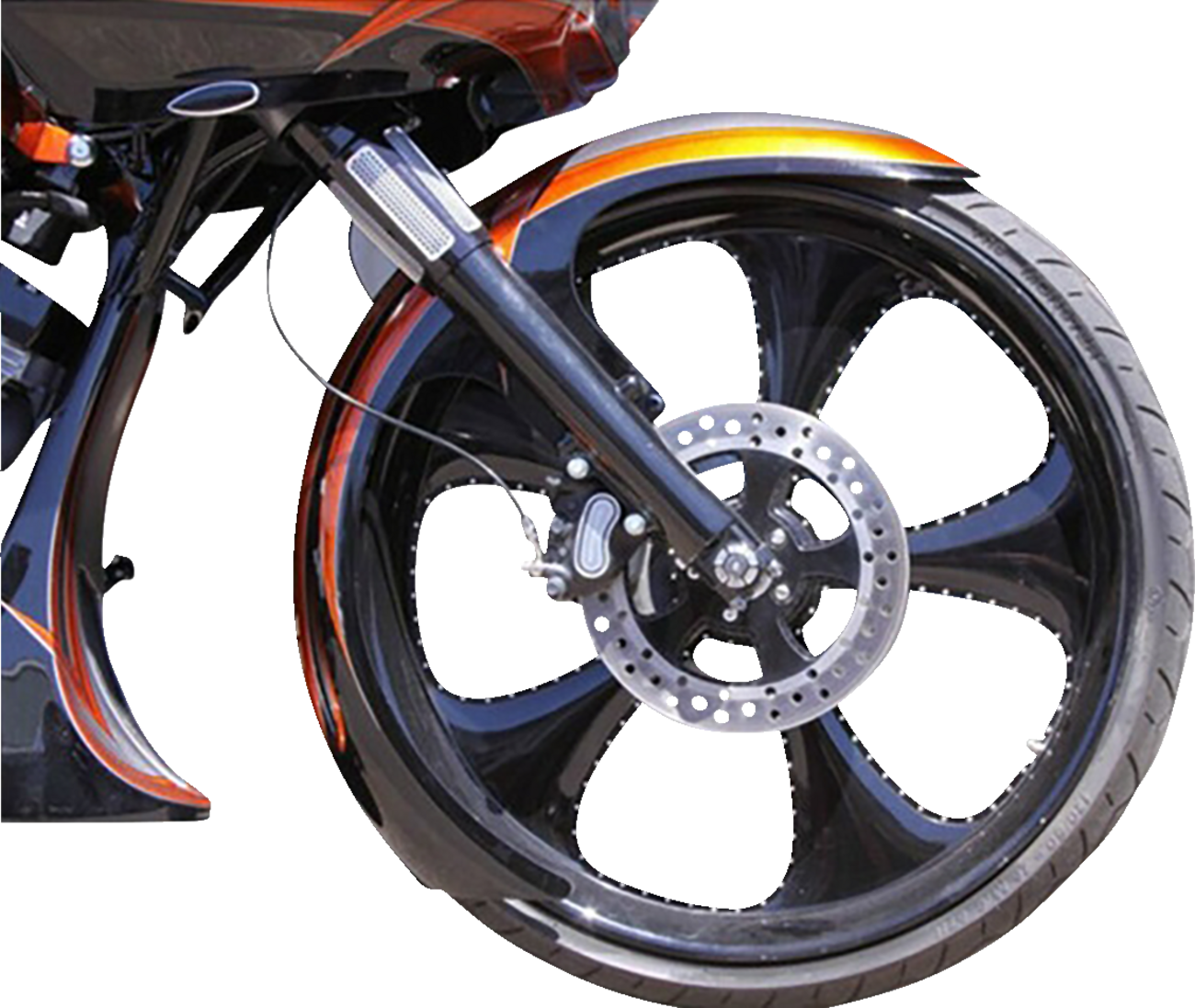 PAUL YAFFE BAGGER NATION DEI Front Fender - 21" Wheel - With Black Adapters DEI21-13E-B