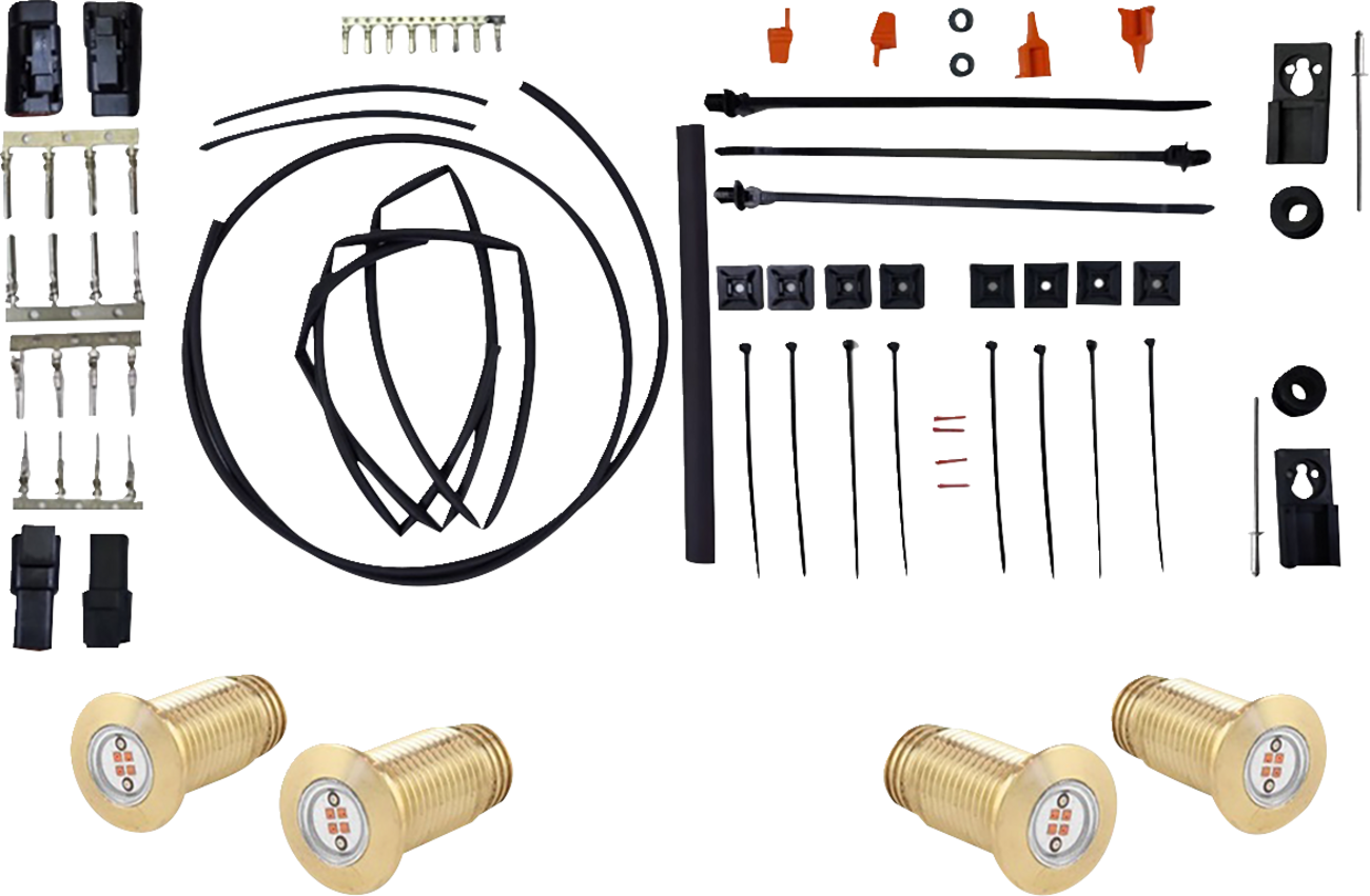 PAUL YAFFE BAGGER NATION Lightning Bolts Kit - Run/Brake/Turn - Brass PYO:BB-LB-BR