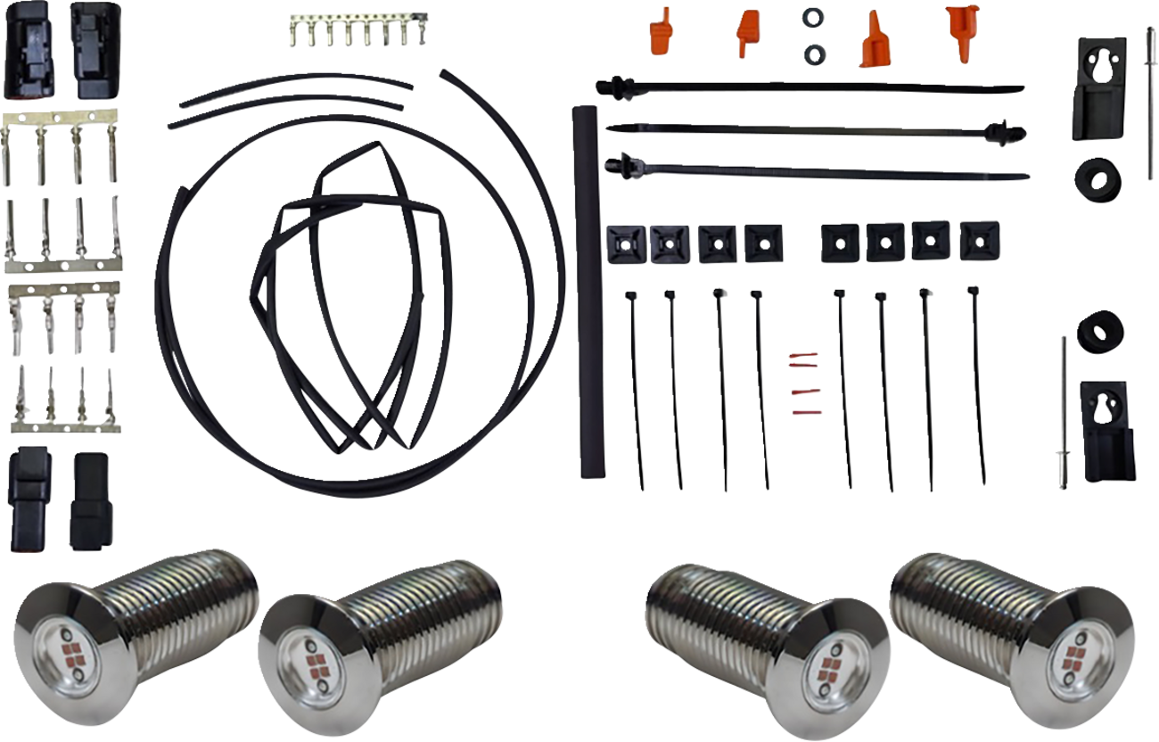PAUL YAFFE BAGGER NATION Lightning Bolts Kit - Run/Brake/Turn - Chrome PYO:BB-LB-C