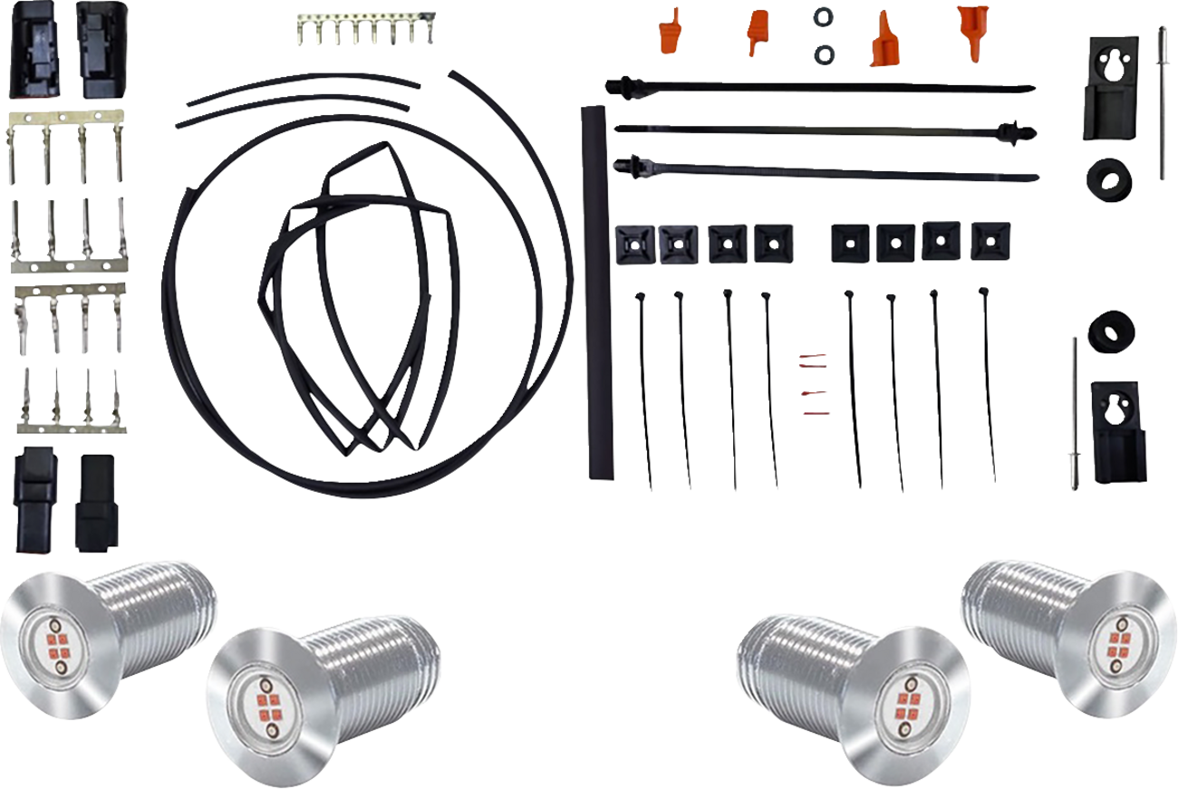 PAUL YAFFE BAGGER NATION Lightning Bolts Kit - Run/Brake/Turn - Silver PYO:BB-LB-S