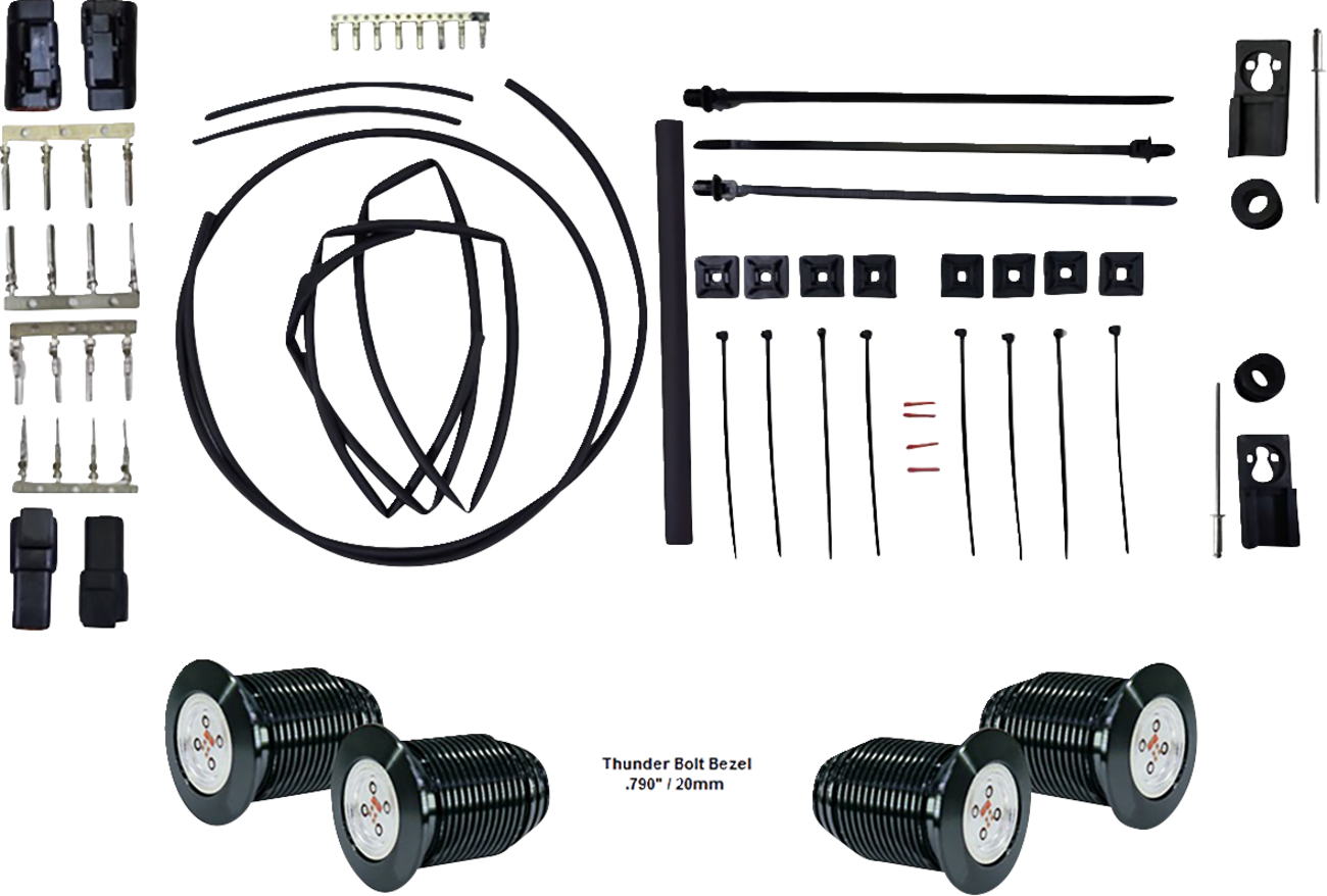 PAUL YAFFE BAGGER NATION Thunder Bolts Kit - Run/Brake/Turn - Black PYO:BB-TB-B