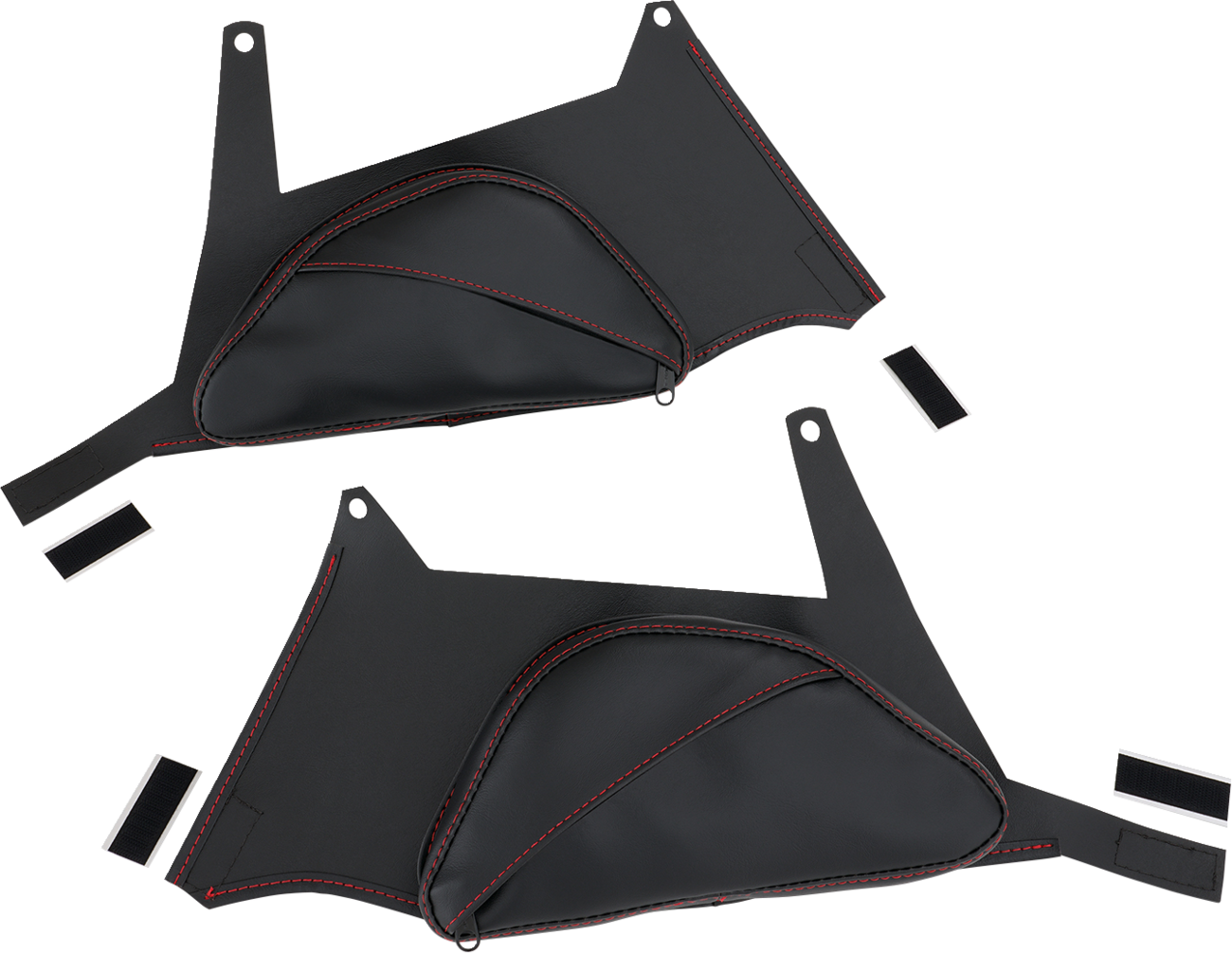 SHOW CHROME Dual Side Tank Pouch - Ballistic w/ Red Stitch - Ryker H40-401CRED