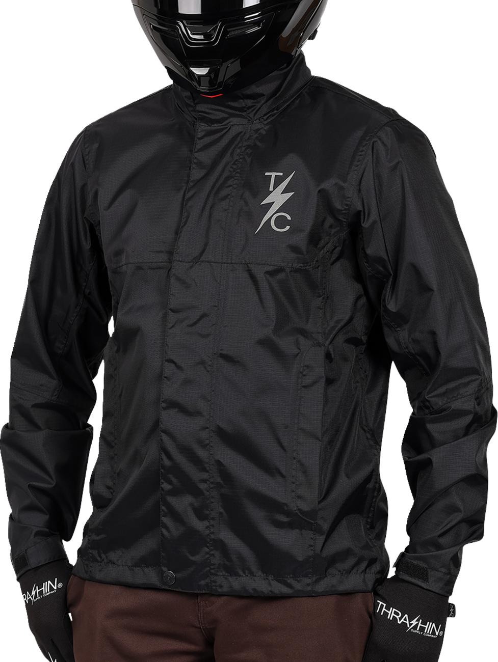 THRASHIN SUPPLY CO. Mission WP Rain Jacket - Black - Large TMJ-15-10