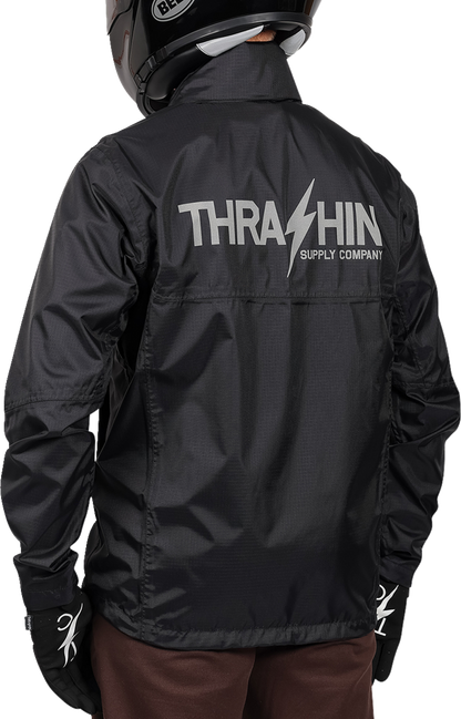 THRASHIN SUPPLY CO. Mission WP Rain Jacket - Black - Medium TMJ-15-09