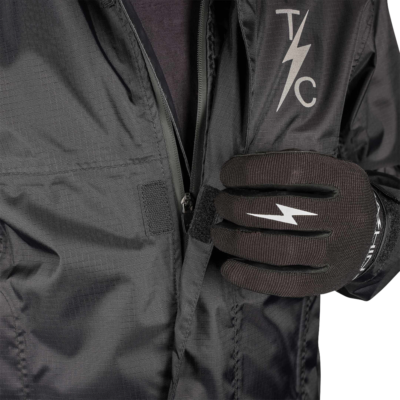 THRASHIN SUPPLY CO. Mission WP Rain Jacket - Black - Medium TMJ-15-09