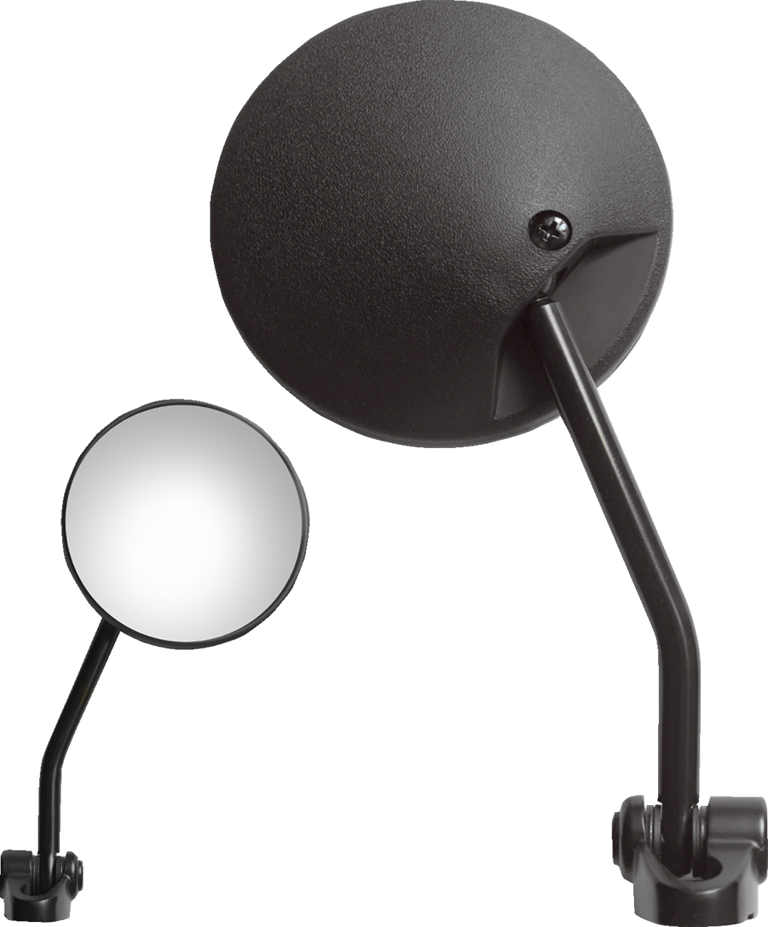 PARTS UNLIMITED Mirror - Flag - Side View - Round - Black 97021