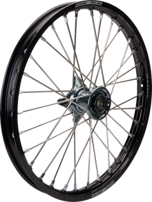 MOOSE OFFROAD Wheel Assembly - SX-1 - Complete - Front - Black Wheel/Gray Hub - 19x1.4 - SX/MC/TC 85 MF-14019-BKGY