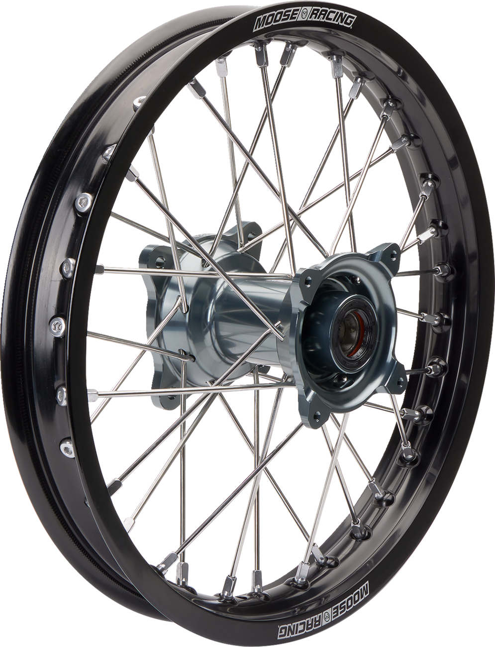 MOOSE OFFROAD Wheel Assembly - SX-1 - Complete - Rear - Black Wheel/Gray Hub - 19x2.15 - Gas Gas/KTM/Husqvarna MR-21519-BKGY