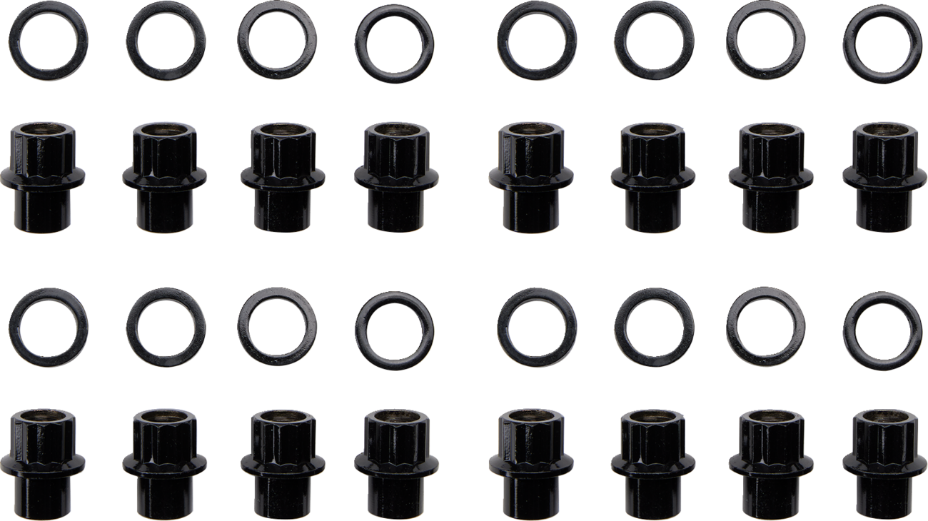 MOOSE OFFROAD Lug Nuts - Carbon Wheel - Steel - 10 mm x 1.25" - 16 Pack LNBOET10125AST