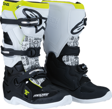 MOOSE OFFROAD Youth Tech 7S Boots - Black/White/Yellow - US 8 0215024-125-8