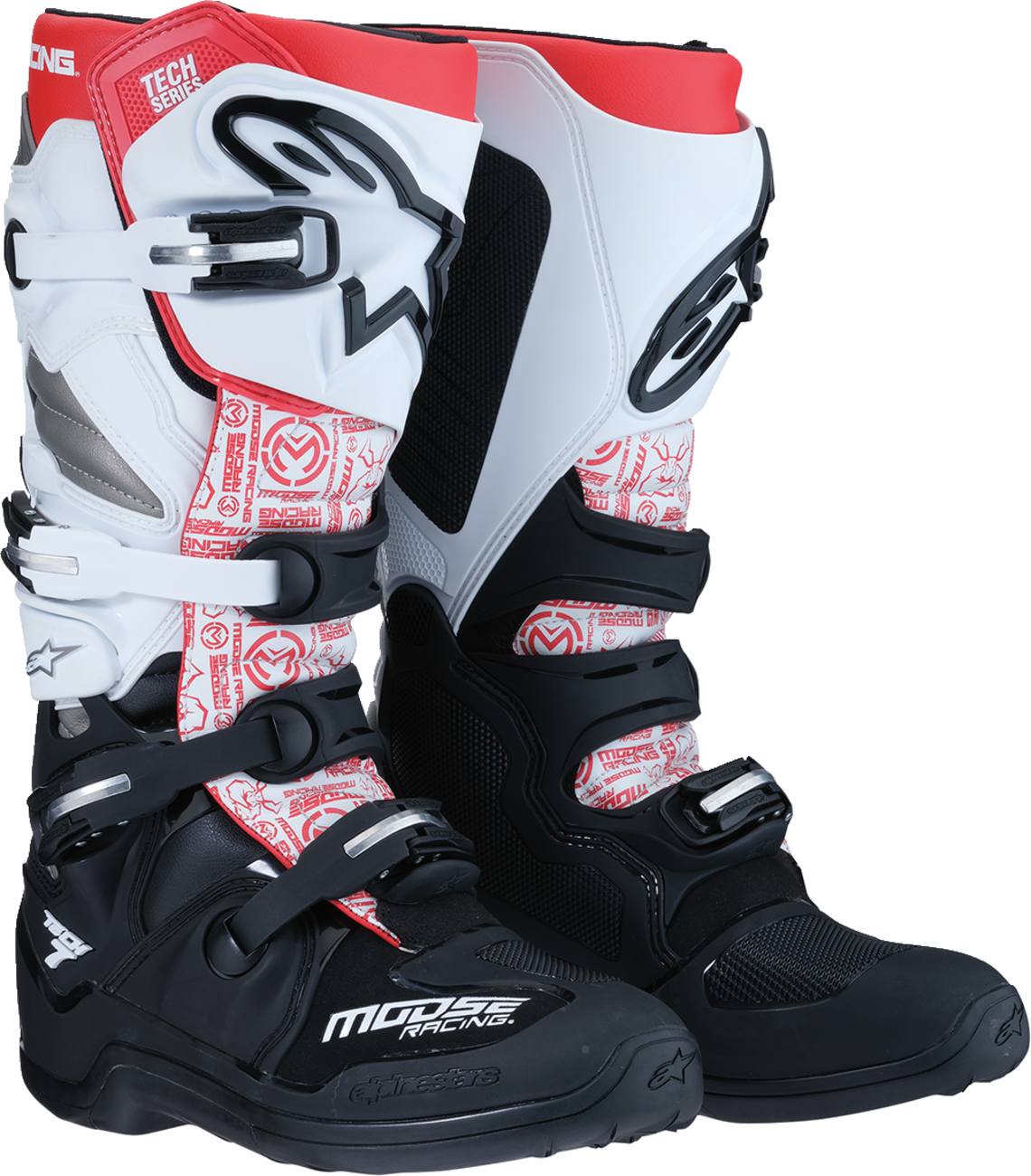 MOOSE OFFROAD Tech 7 Boots - Black/White/Red - US 8 0212024-1225-8