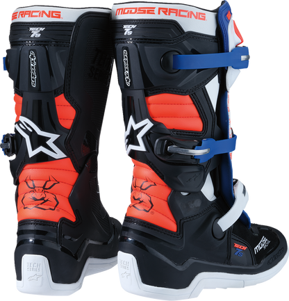 MOOSE OFFROAD Youth Tech 7S Boots - Black/White/Red/Blue - US 8 0215024-1297-8
