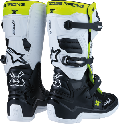 MOOSE OFFROAD Youth Tech 7S Boots - Black/White/Yellow - US 5 0215024-125-5