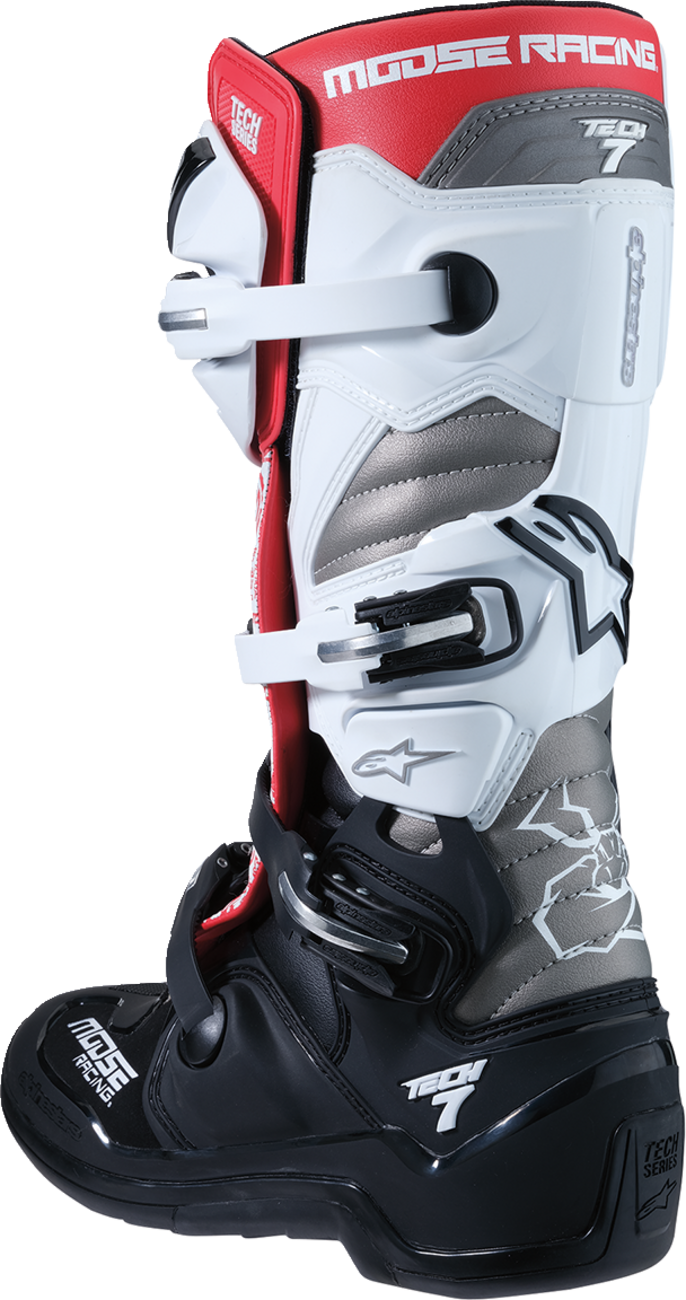 MOOSE OFFROAD Tech 7 Boots - Black/White/Red - US 8 0212024-1225-8