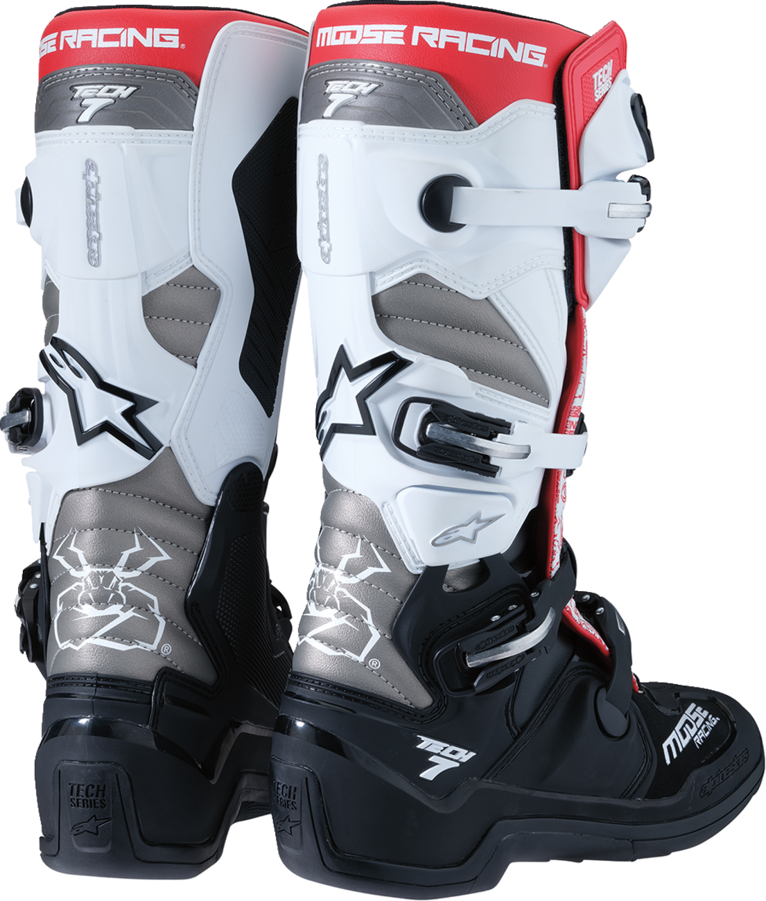 MOOSE OFFROAD Tech 7 Boots - Black/White/Red - US 8 0212024-1225-8