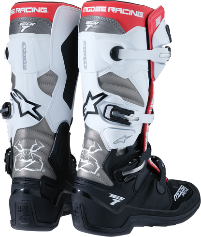 MOOSE OFFROAD Tech 7 Boots - Black/White/Red - US 8 0212024-1225-8