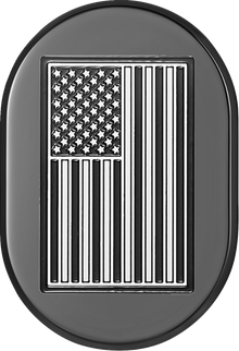 FIGURATI DESIGNS Antenna Cover - Right Rear Fender - Contrast Cut American Flag - Black FD26-AC-BLK-RT