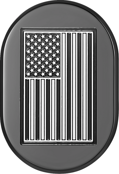 FIGURATI DESIGNS Antenna Cover - Right Rear Fender - Contrast Cut American Flag - Black FD26-AC-BLK-RT