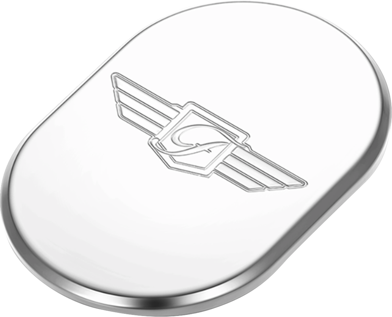 FIGURATI DESIGNS Antenna Cover - Right Rear Fender - FD Logo - Polished Stainless Steel FD-01-AC-SS-RT