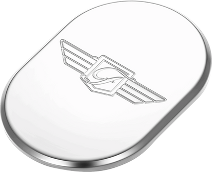FIGURATI DESIGNS Antenna Cover - Left Rear Fender - FD Logo - Polished Stainless Steel FD-01-AC-SS-LT