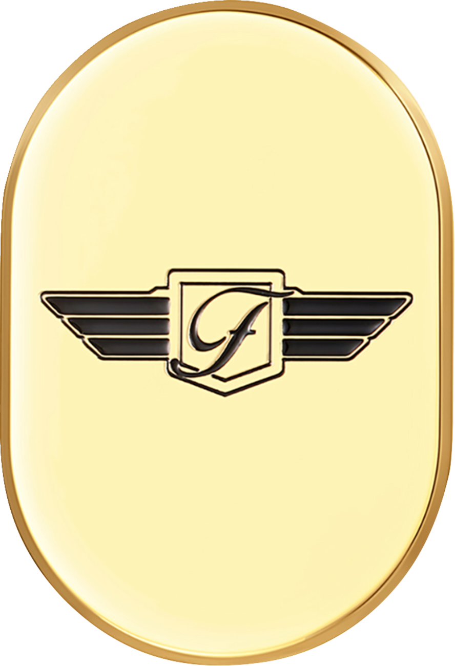 FIGURATI DESIGNS Antenna Cover - Right Rear Fender - FD Logo - Gold FD-01-AC-GLD-RT
