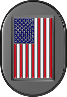 FIGURATI DESIGNS Antenna Cover - Right Rear Fender - American Flag - Black FD21-AC-BLK-RT