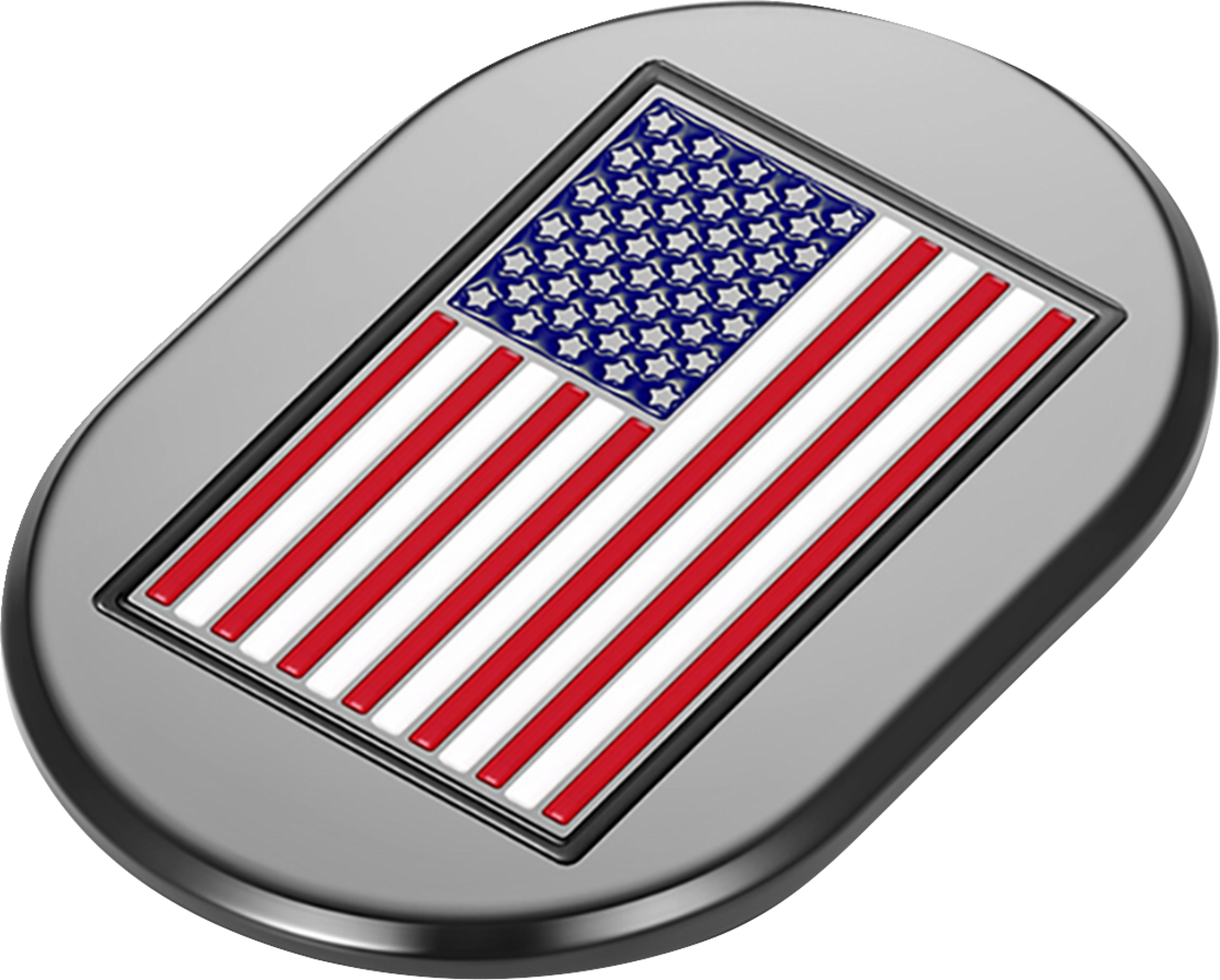 FIGURATI DESIGNS Antenna Cover - Left Rear Fender - American Flag - Black FD21-AC-BLK-LT