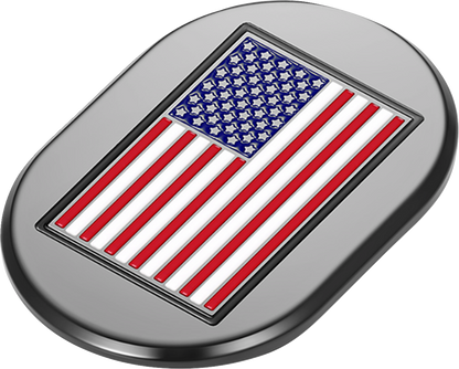 FIGURATI DESIGNS Antenna Cover - Left Rear Fender - American Flag - Black FD21-AC-BLK-LT