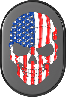 FIGURATI DESIGNS Antenna Cover - Right Rear Fender - American Flag Skull - Black FD25-AC-BLK-RT