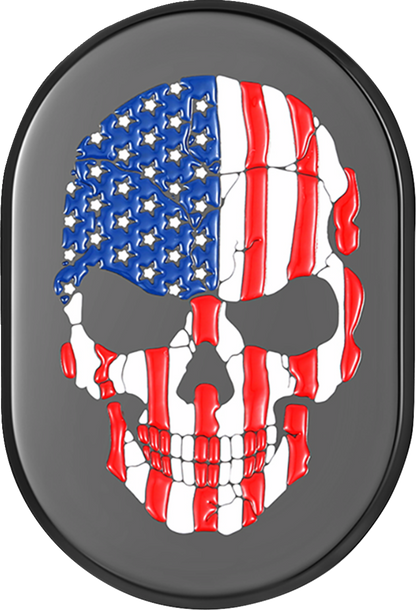 FIGURATI DESIGNS Antenna Cover - Right Rear Fender - American Flag Skull - Black FD25-AC-BLK-RT