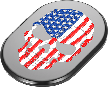 FIGURATI DESIGNS Antenna Cover - Left Rear Fender - American Flag Skull - Black FD25-AC-BLK-LT