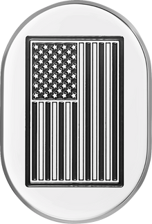 FIGURATI DESIGNS Antenna Cover - Right Rear Fender - Contrast Cut American Flag - Chrome FD26-AC-SS-RT