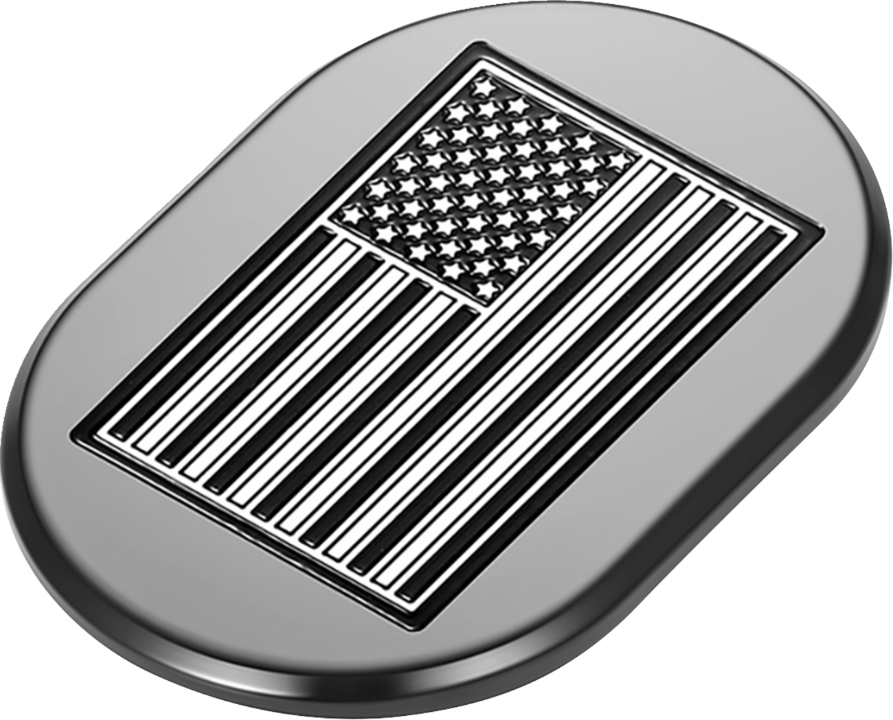 FIGURATI DESIGNS Antenna Cover - Left Rear Fender - Contrast Cut American Flag - Black FD26-AC-BLK-LT
