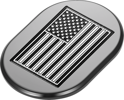 FIGURATI DESIGNS Antenna Cover - Left Rear Fender - Contrast Cut American Flag - Black FD26-AC-BLK-LT