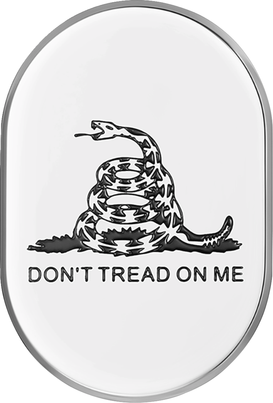 FIGURATI DESIGNS Antenna Cover - Left Rear Fender - Don't Tread On Me - Chrome FD40-AC-SS-LT