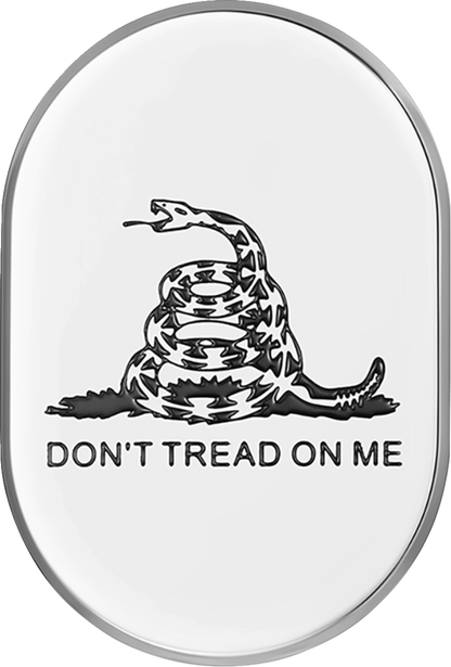 FIGURATI DESIGNS Antenna Cover - Left Rear Fender - Don't Tread On Me - Chrome FD40-AC-SS-LT