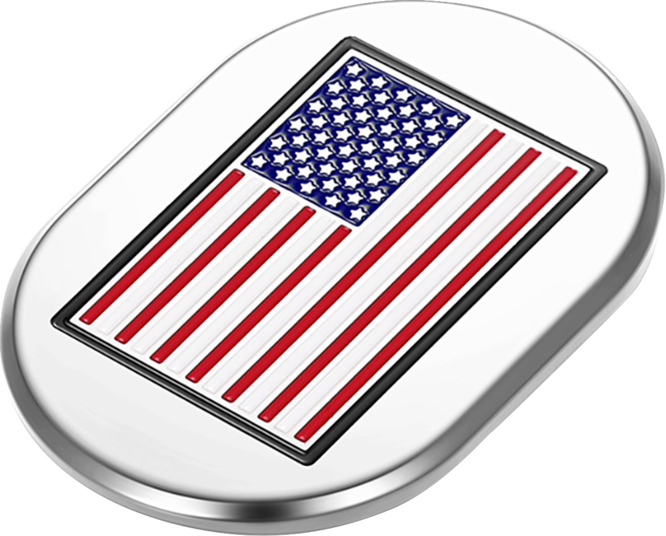 FIGURATI DESIGNS Antenna Cover - Left Rear Fender - American Flag - Chrome FD20-AC-SS-LT