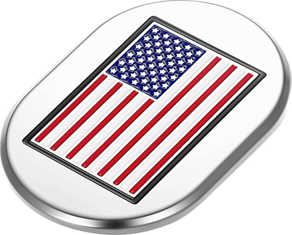 FIGURATI DESIGNS Antenna Cover - Left Rear Fender - American Flag - Chrome FD20-AC-SS-LT