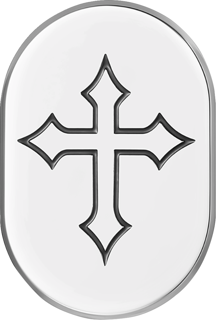 FIGURATI DESIGNS Antenna Cover - Left Rear Fender - Cross - Chrome FD41-AC-SS-LT